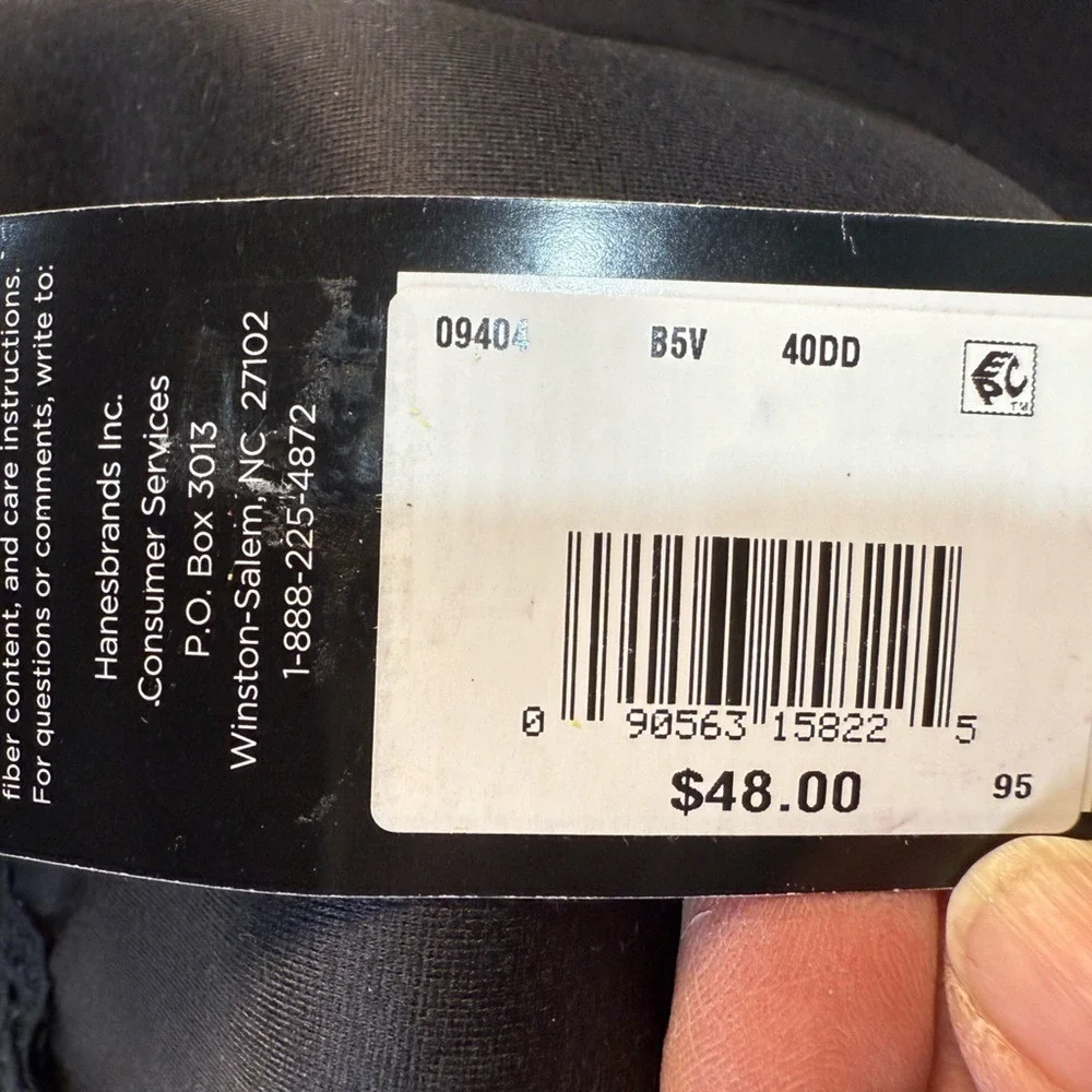 Maidenform 40DD Black Comfort T-Shirt‎ Bra Lace Trim Convertible Straps NWT